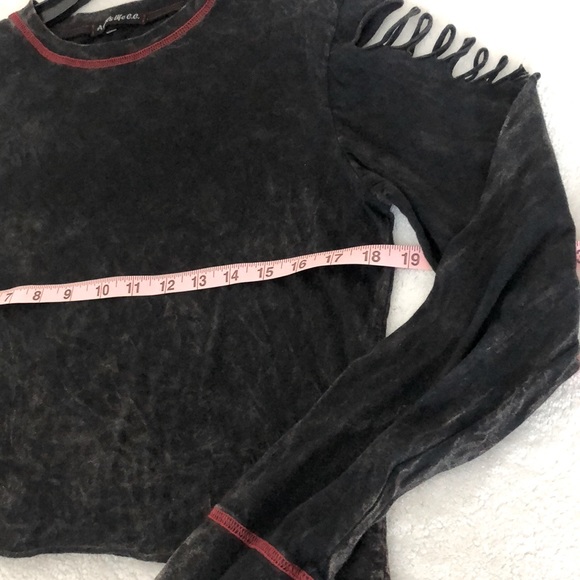 New Destructed Crop mineral washed Long sleeve Jersey T-shirt! Medium! Made USA! - Picture 9 of 10